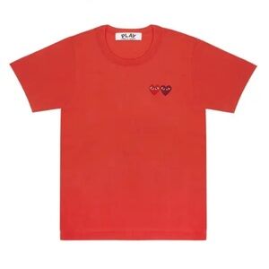 Come de Garçon T shirt Medium Red Double Hearts authentic